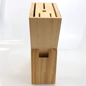 Hooshion Wooden Knife Block Countertop Knife Holder Knife Organizer with Scissors-Slot for Kitchen