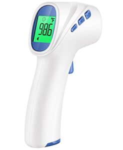 touchless thermometer for adults, digital infrared thermometer gun with fever alarm, forehead and object 2 in 1 mode, fast accurate results (white)