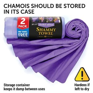 Premium Chamois Cloth for Car - 2pk +1 Free Shammy Towel for Car - 26”x17” - Super Absorbent Reusable Car Shammy Towel - Scratch-Free