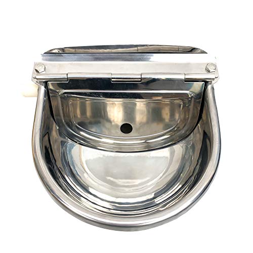 MODUODUO Automatic Water Trough Dog Feeder Bowl with 39" Length Pipe & Float for Cattle Horse Goat Sheep Animals Stainless Pet Livestock Tool