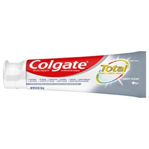 Colgate Total Toothpaste with Stannous Fluoride and Zinc, Multi Benefit Toothpaste with Sensitivity Relief and Cavity Protection, Deep Clean - 4.8 Ounce (Pack of 2)