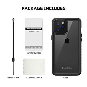 Lanhiem iPhone 12 Case, Waterproof Dustproof Shockproof Case with Built-in Screen Protector [Not for iPhone 12 Pro], Full Body Underwater Protective Cover for iPhone 12 6.1 inch -Black