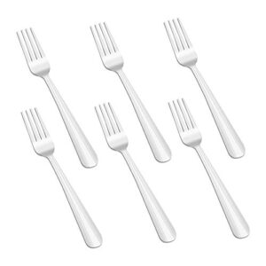 mjiya dinner forks silverware set, dominion heavy duty forks, stainless steel salad forks multipurpose use for home, kitchen or restaurant (m (6pcs))