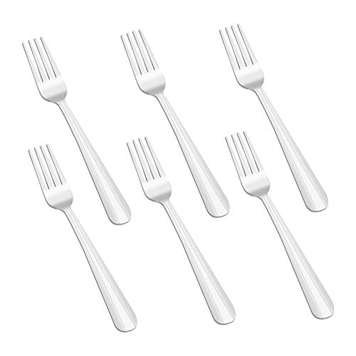 MJIYA Dinner Forks Silverware Set, Dominion Heavy Duty Forks, Stainless Steel Salad Forks Multipurpose Use for Home, Kitchen or Restaurant (M (6PCS))