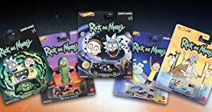 Hot Wheels Galactic Rick & Morty Cars Vans Spaceships Pop Culture Premium Set Bundle Volkswagen Bus + VW T1 + Ford Super Transit & Flying Saucer Ship 6 Items