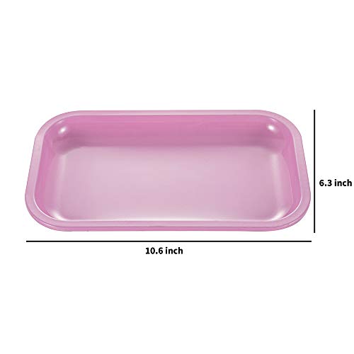 NERANENA Metal Tray 10.6" x 6.3" (Pink - Medium Size)