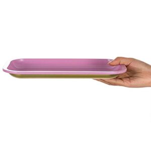 NERANENA Metal Tray 10.6" x 6.3" (Pink - Medium Size)