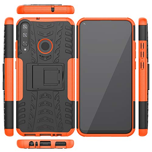 Huawei Y7P Case, Midcas Heavy Duty Dual Layer Hybrid Rugged Reinforced Corners Impact Protection Case Cover with Stand Function for Huawei Y7P / P40 Lite E Orange