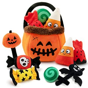 teytoy my first halloween pumpkin set 8pcs halloween plush toys for babies and toddler,stuffed pumpkin plush halloween baby gifts,halloween party decoration