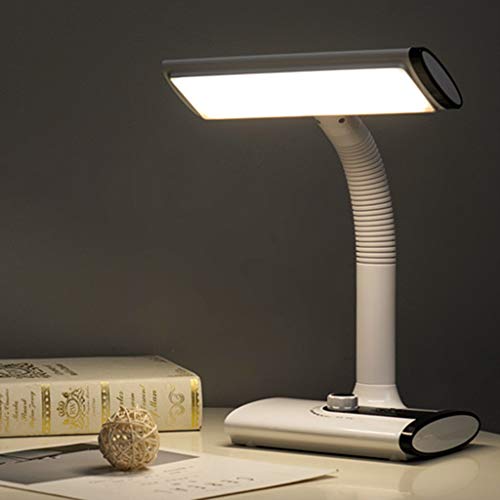 XIAOQIU Eye-Caring Rechargeable LED Desk Lamp 1800 MA Eye Protection Rotating Button 3 Gears Toning Light Table Lamp for Students to Learn and Read Office lamp (Color : White)