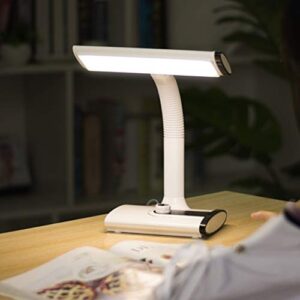 XIAOQIU Eye-Caring Rechargeable LED Desk Lamp 1800 MA Eye Protection Rotating Button 3 Gears Toning Light Table Lamp for Students to Learn and Read Office lamp (Color : White)