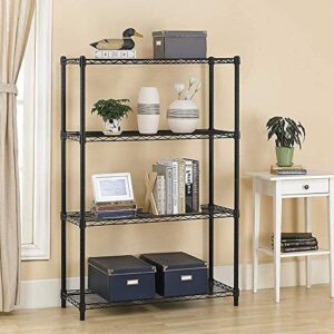 4 Tier Storage Shelves, Heavy Duty Metal Wire Storage Rack, 250LBS Per Capacity, Height Adjustable NSF Wire Shelving for Garage Kitchen Pantry (Black, 36" L x 14" W x 54" H)