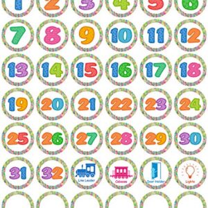 Wisdompro 1-32 Colorful Number Stickers, Line Up Spots/Dots for Classroom, Office (Diameter: 4 inch)