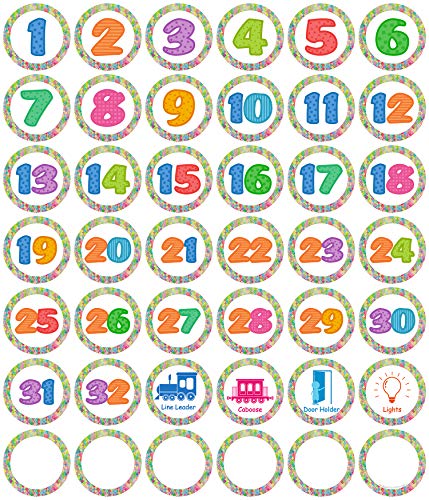 Wisdompro 1-32 Colorful Number Stickers, Line Up Spots/Dots for Classroom, Office (Diameter: 4 inch)