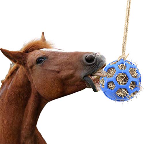 YUYUSO Horse Treat Ball Feeder Toy Hay Ball Hanging Feeding Toy for Horse Stable Stall Paddock Rest