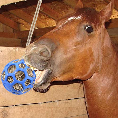 YUYUSO Horse Treat Ball Feeder Toy Hay Ball Hanging Feeding Toy for Horse Stable Stall Paddock Rest