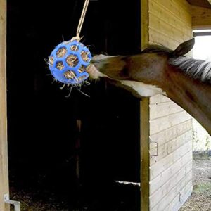 YUYUSO Horse Treat Ball Feeder Toy Hay Ball Hanging Feeding Toy for Horse Stable Stall Paddock Rest