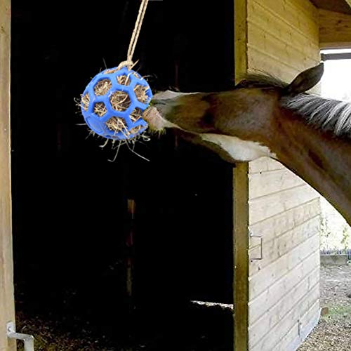 YUYUSO Horse Treat Ball Feeder Toy Hay Ball Hanging Feeding Toy for Horse Stable Stall Paddock Rest