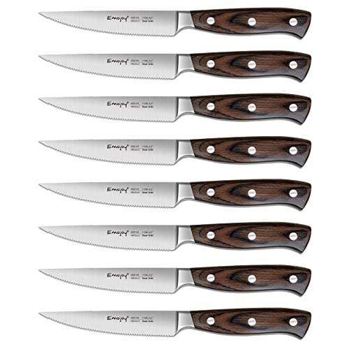 Emojoy Steak Knife Set, Steak Knives, Steak Knife Set, Steak Knives Set of 8, Serrated Steak Knife with Gift Box