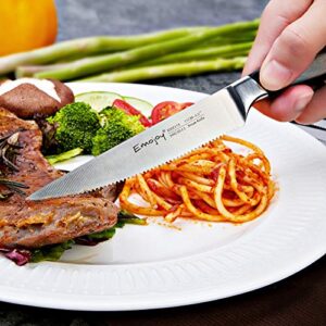 Emojoy Steak Knife Set, Steak Knives, Steak Knife Set, Steak Knives Set of 8, Serrated Steak Knife with Gift Box