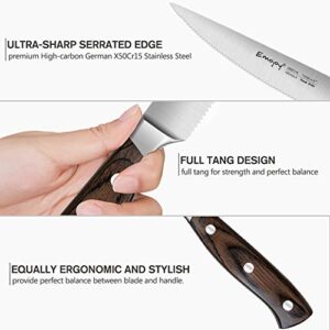 Emojoy Steak Knife Set, Steak Knives, Steak Knife Set, Steak Knives Set of 8, Serrated Steak Knife with Gift Box