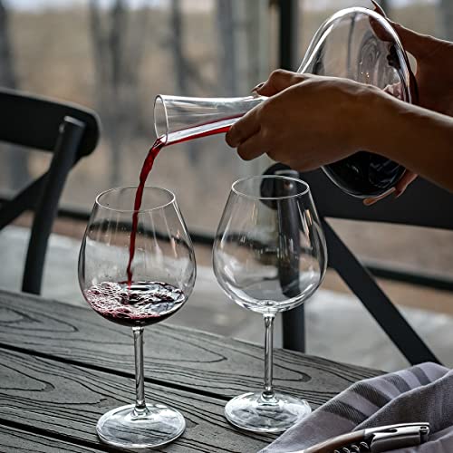 Almagic Wine Decanter Set With 2 Glasses Crystal Glass Wine Carafe Easy Pour Slant Wine Aerator Premium Box Birthday Party Christmas Gift For Men Women Wine Lovers Set Of 3