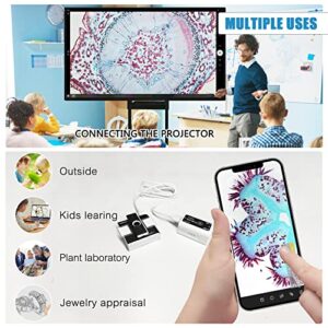 Labwalk WiFi Mobile Microscope Camera, Laboratory Microscope 4K Support, 40X-1000X Portable Microscope, Mobile Microscope for Work Class & Study, Compatible with Android IOS Windows Mac (WiFi Edition)
