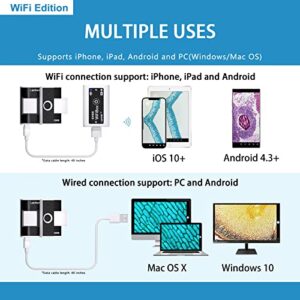 Labwalk WiFi Mobile Microscope Camera, Laboratory Microscope 4K Support, 40X-1000X Portable Microscope, Mobile Microscope for Work Class & Study, Compatible with Android IOS Windows Mac (WiFi Edition)