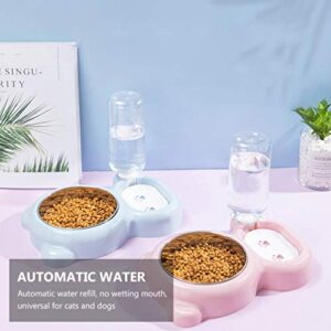 balacoo Water Food Bowls Cat Dog Water Food Dispenser Set Automatic Pet Water Feeder Food Bowl Container