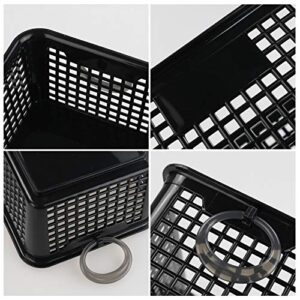 Tstorage Black Small Plastic Storage Baskets, 6 Packs