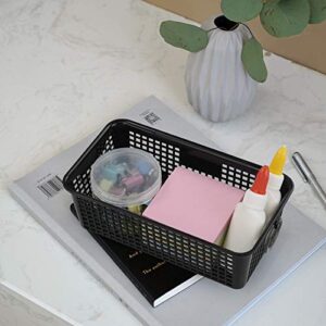 Tstorage Black Small Plastic Storage Baskets, 6 Packs