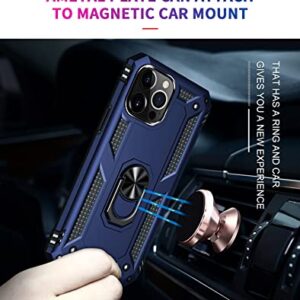 ADDIT Phone Case for iPhone 12/iPhone 12 Pro, [ Military Grade ] 15ft. Drop Tested Protective Case with Magnetic Car Mount Ring Holder Stand Cover for iPhone 12/iPhone 12 Pro 6.1" - Blue