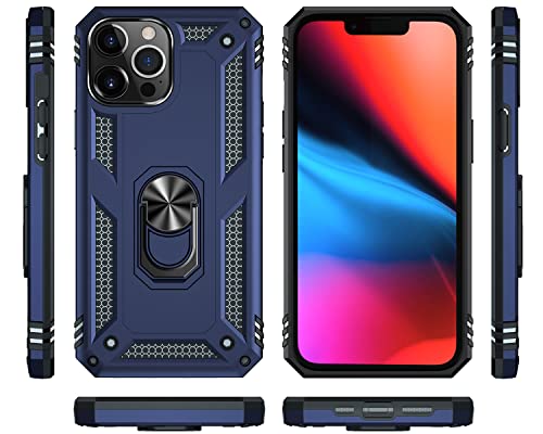 ADDIT Phone Case for iPhone 12/iPhone 12 Pro, [ Military Grade ] 15ft. Drop Tested Protective Case with Magnetic Car Mount Ring Holder Stand Cover for iPhone 12/iPhone 12 Pro 6.1" - Blue