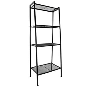 Ynredee Widen 4 Tiers Bookshelf,Ladder Shelf for Plant Flower Stand, Multipurpose Organizer Rack for Home, Office, Living Room (Black)