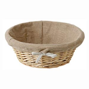 matfer wicker basket round linen lined 8 3/4"