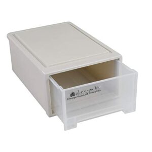 rinboat 12 quart plastic stacking storage drawer unit front box, 1 pack