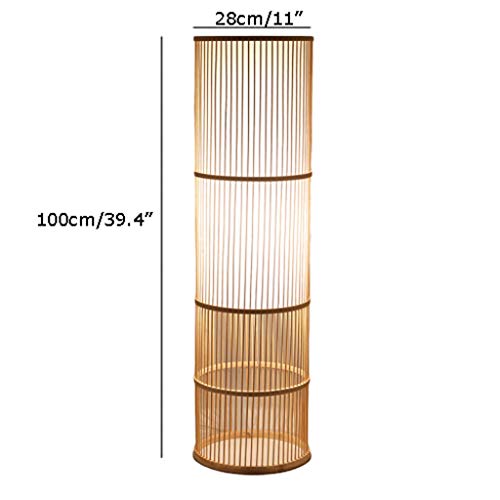 Floor Lamp Floor Light New Chinese Tea Room Floor Lamp Living Room Bedroom Bedside Bamboo Lamp Handmade Bamboo Decoration Standing Lamp Standing Light (Color : A)