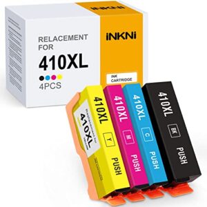 inkni remanufactured ink cartridge replacement for epson 410xl 410 xl t410xl for expression xp-7100 xp-830 xp-640 xp-630 xp-530 xp-635 printer (black, cyan, magenta, yellow, 4-pack)