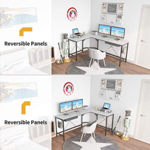 CubiCubi L Shaped Desk Computer Corner Desk, Home Office Gaming Table, Sturdy Writing Workstation with Small Table, Space-Saving, Easy to Assemble