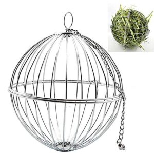 LQ Industrial Pet Hay Ball Small 13cm Stainless Steel Animals Hay Dispenser for Hamsters Gerbils Rat Chinchillas Guinea Pigs