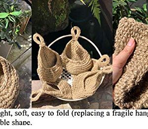 N?A Jute Hanging Basket Wall planters-Small Wall Planter, Teardrop Hanging Baskets for Plants Succulent Wall Decor, Hanging Herb Pot Holder 3 inch Outside Diameter for in/Outdoor Fence Planter