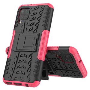 huawei p40 lite case, midcas heavy duty dual layer hybrid rugged reinforced corners impact protection case cover with stand function for huawei p40 lite hotpink