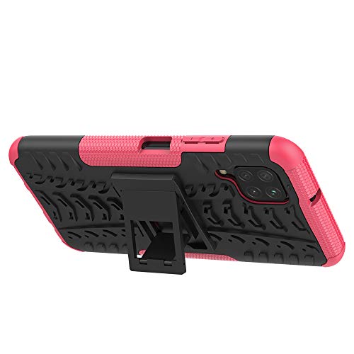 Huawei P40 Lite Case, Midcas Heavy Duty Dual Layer Hybrid Rugged Reinforced Corners Impact Protection Case Cover with Stand Function for Huawei P40 Lite Hotpink