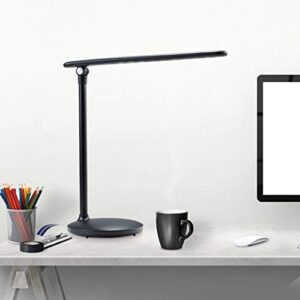 Eye-Caring LED Folding Desk Lamp Eye Protection Portable Charging Touch Dimming with Memory Function Rotating Reading and Writing Table Lamp Office lamp (Color : Black)