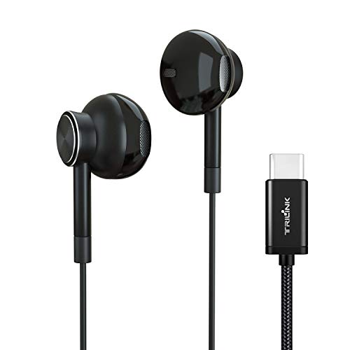 USB Type C Earbud Headphones, Hi-Res In-Ear Earphone w/Mic Compatible with New iPad Pro/MacBook Pro, Google Pixel 5g/5/4xl/,OnePlus 8pro/8, Samsung Galaxy, HTC U12, Sony Xperia, Essential, Razer Phone