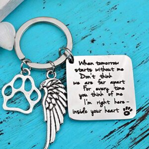 ShiQiao Spl Pet Bereavement Memorial Remembrance Gift - When Tomorrow Starts Without Me Paw Prints Keychain Dog Cat Loss Gifts for Pet Owner Sympathy Gifts