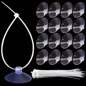 ancirs 30pcs 35mm suction cups with 50pcs transparent zip ties, rubber anti-collision sucker pad without hooks for home & kitchen hanging organization