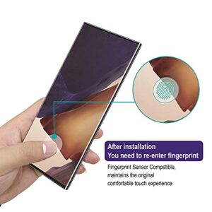 AACL [2 Pack Screen Protector for Samsung Galaxy Note 20 Ultra 5G,6.9 Inch,Curved Tempered Glass,Compatible with Ultrasonic Fingerprint Scanner