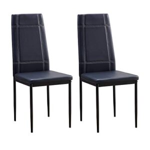 pbpking pu dining chairs set of 2 black chairs for kitchen room black leather dining chairs