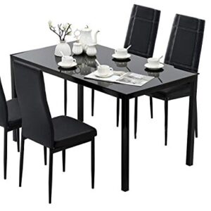 PBPKING PU Dining Chairs Set of 2 Black Chairs for Kitchen Room Black Leather Dining Chairs